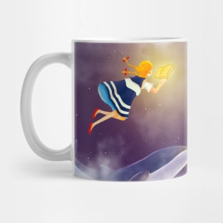 Fly Girl And Whale Art Prints Mug